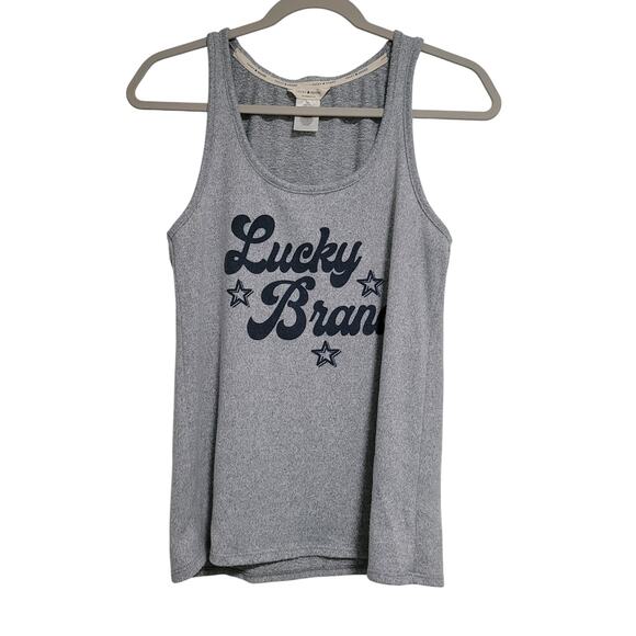 Lucky Brand Gray Blue Scoop Neck Soft Tank Top Size Medium - Picture 1 of 6